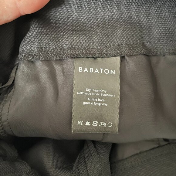 Aritzia Babaton Cohen Pull On Mid Rise Pleated Straight Cropped Pants Black 4 - Picture 8 of 9